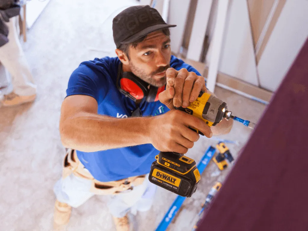 ping out at a Volunterbuild House build